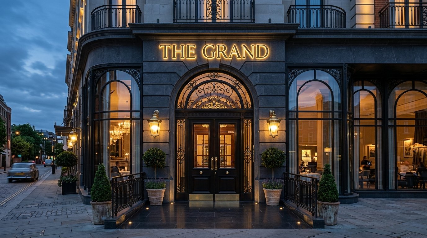 The Grand Luxury Hotel Commercial Neon Sign